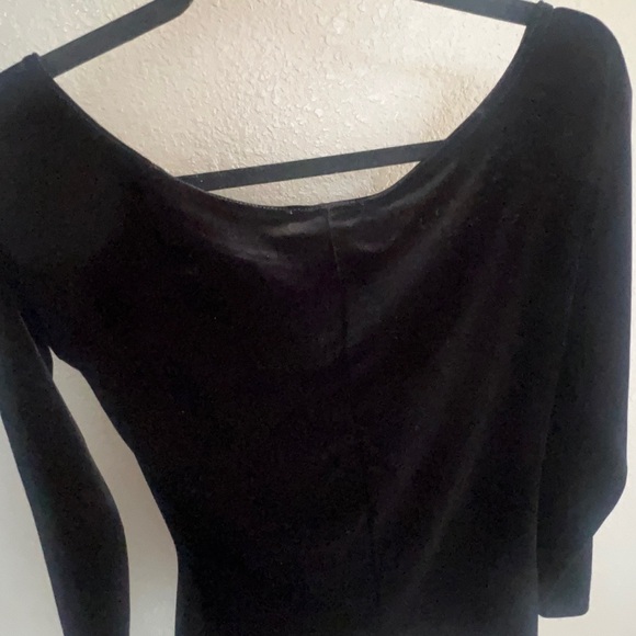 Express, Black Velvet Long Sleeve Small Top - Picture 5 of 7